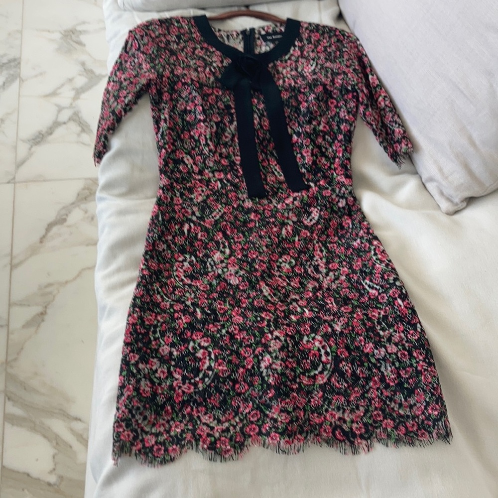Rise print lace dress
